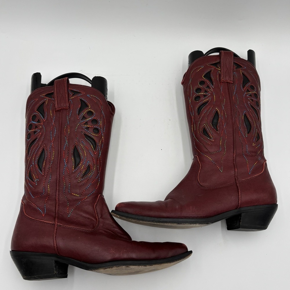 Free People Rancho Mirage Cowboy Boots in Brandy Wine Size 7.5 EU 38 Western - Picture 5 of 7